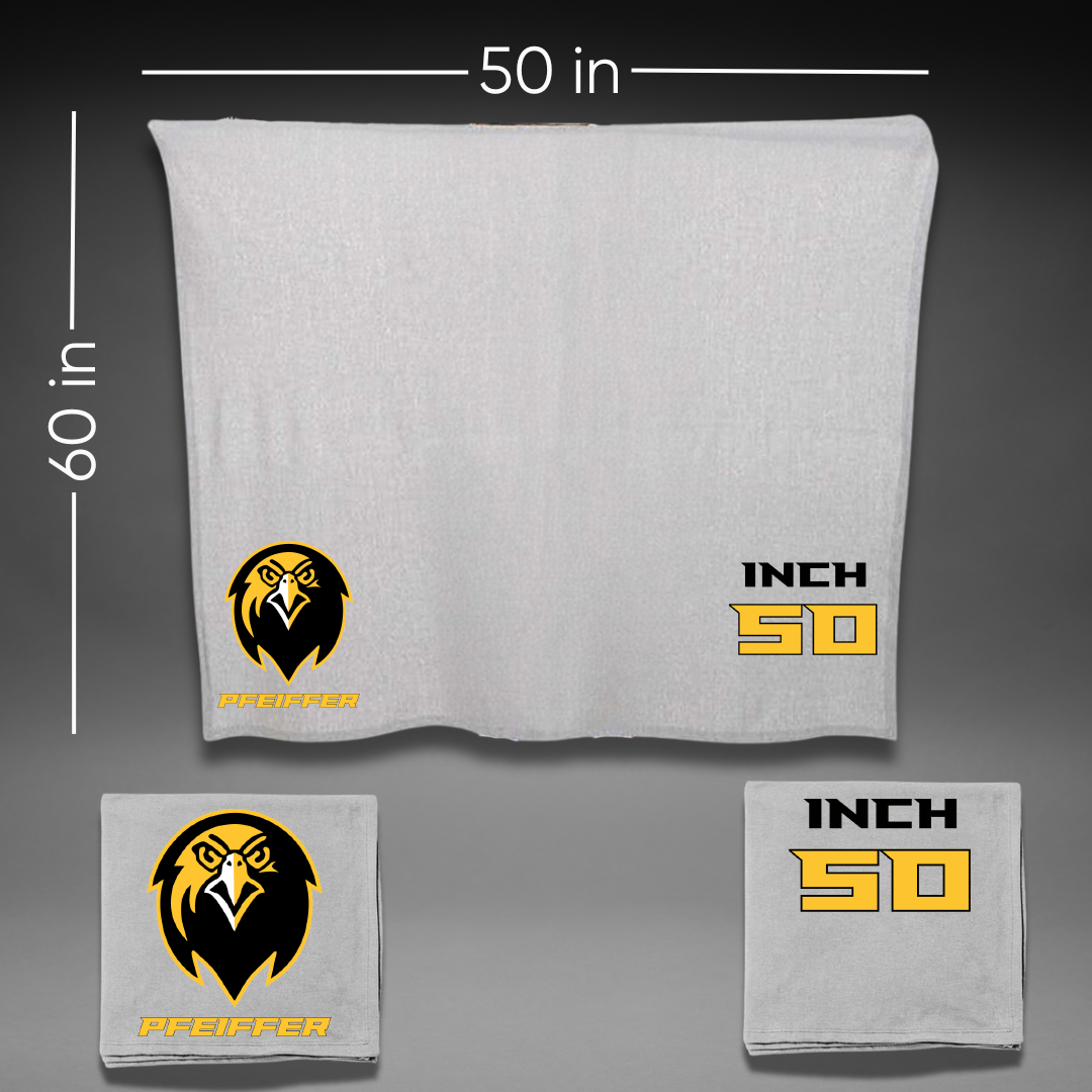 Pfeiffer University Lacrosse (M) Gray Blanket - #50 Andrew Inch