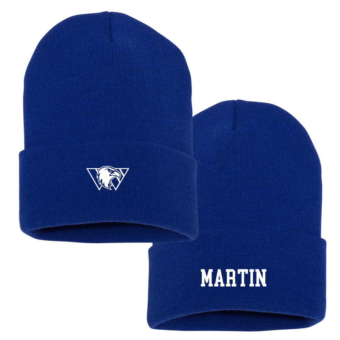 Williams Baptist University Baseball Blue Beanie - #34 Kaden Martin