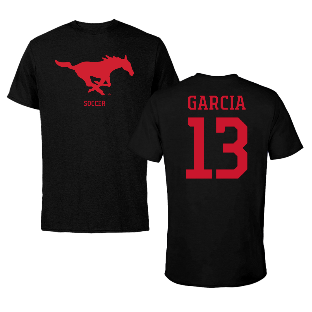 Southern Methodist University Soccer (M) Black Performance Tee - #13 Richie Garcia