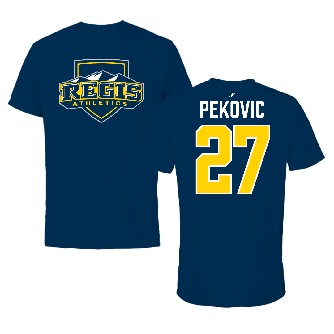 Regis University (Colorado) Soccer Navy Performance Tee - #27 Dalio Pekovic