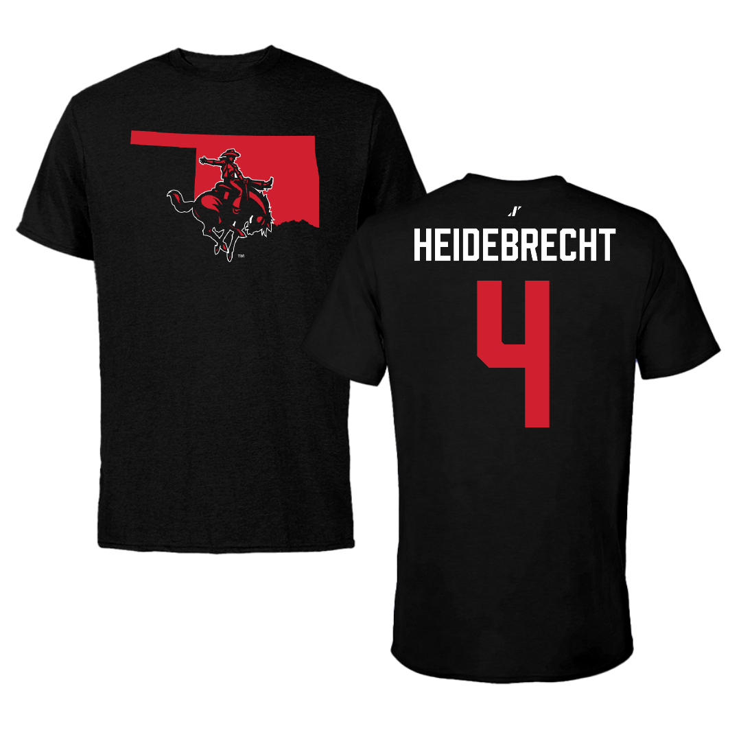 Northwestern Oklahoma State University Football Black State Tee - #4 Benjamin Heidebrecht