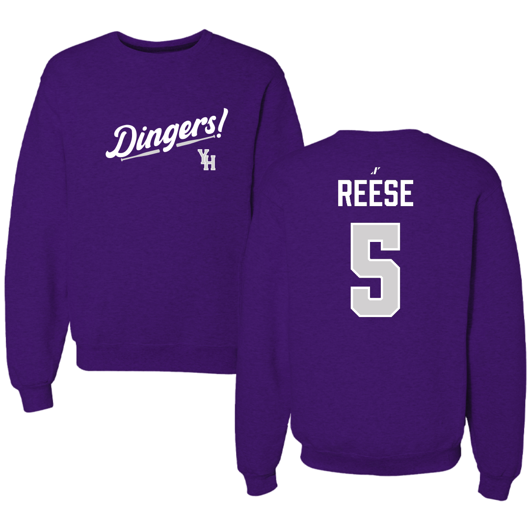 Young Harris College Softball Purple Dingers Crewneck - #5 Aubree Reese