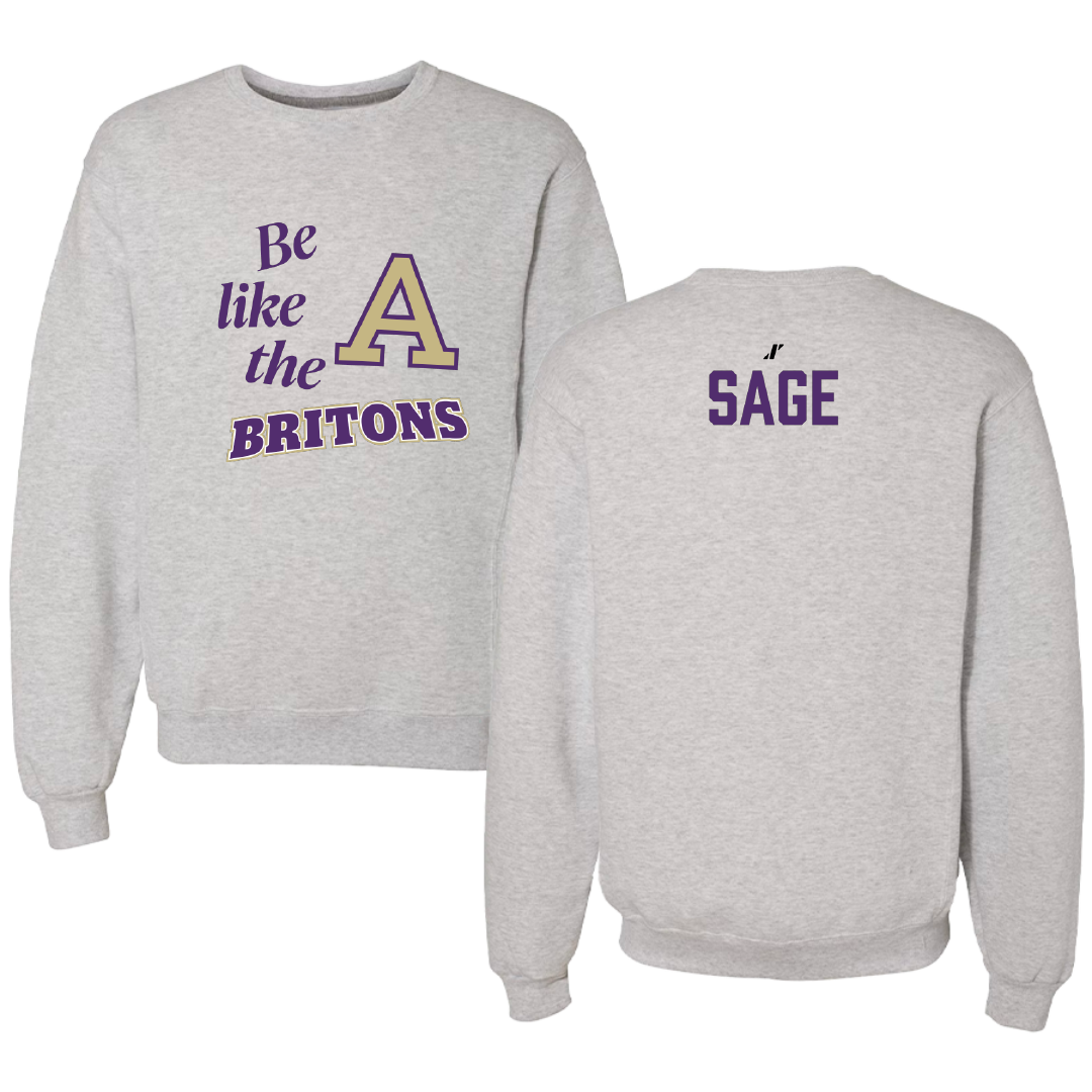 Albion College Golf (W) Light Gray Be Like Us Crewneck - Peyton Sage