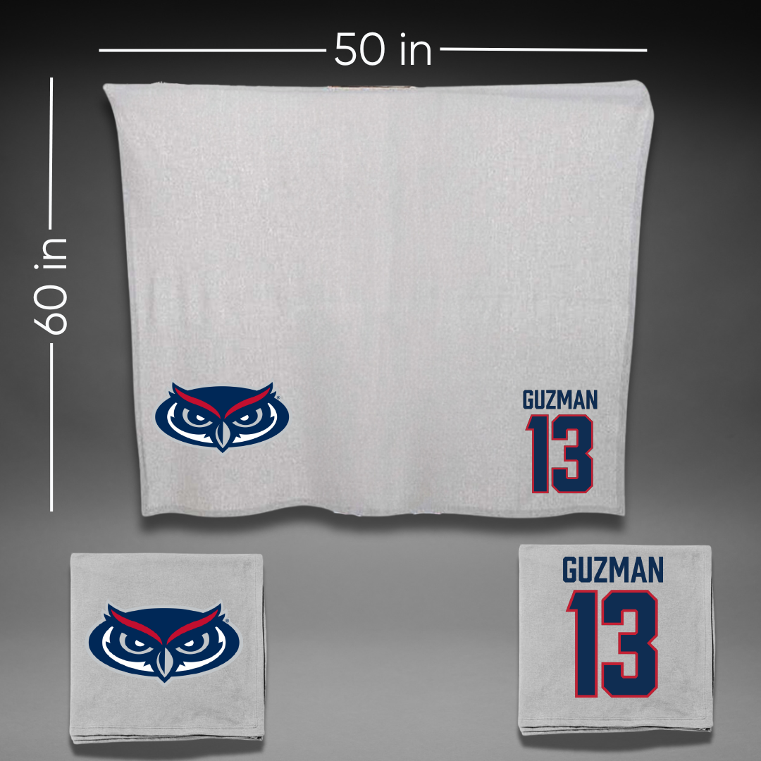 Florida Atlantic University Softball Gray Blanket - #13 Yani Guzman
