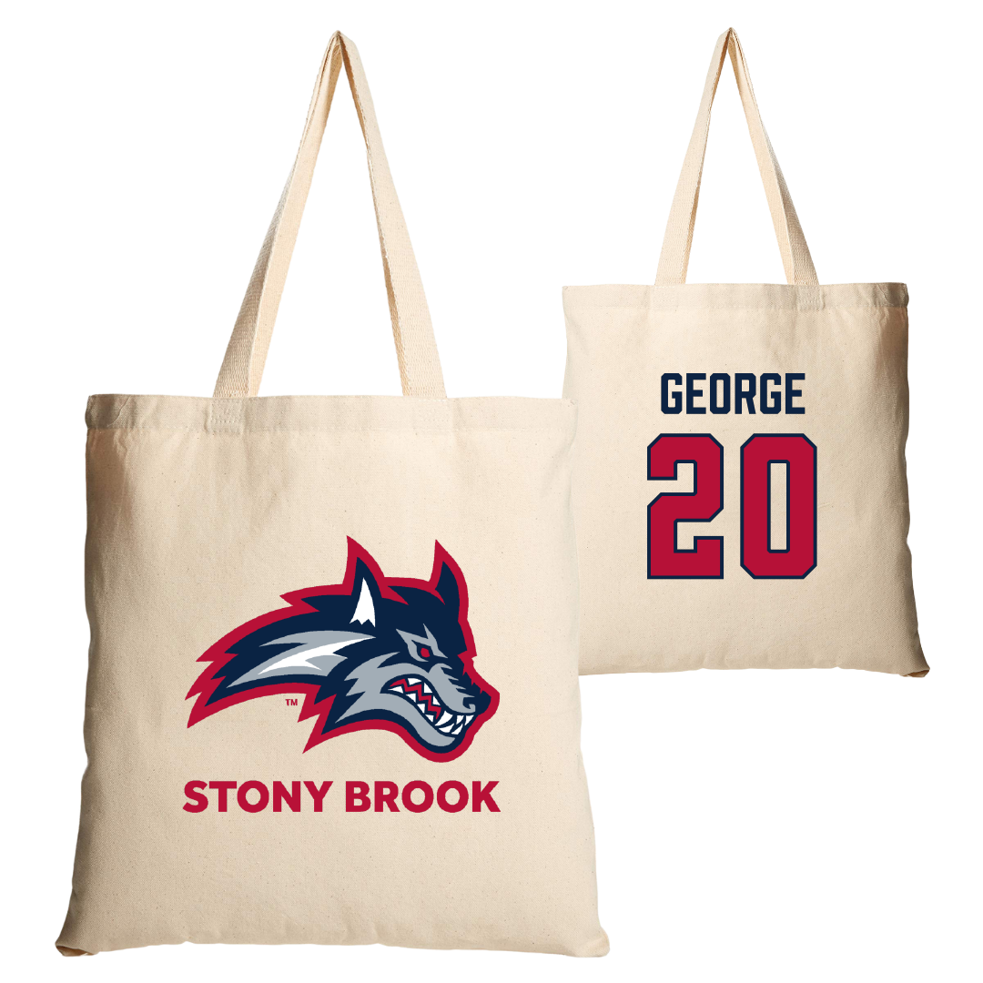 Stony Brook University Soccer (W) Tan Canvas Tote Bag - #20 Allison George