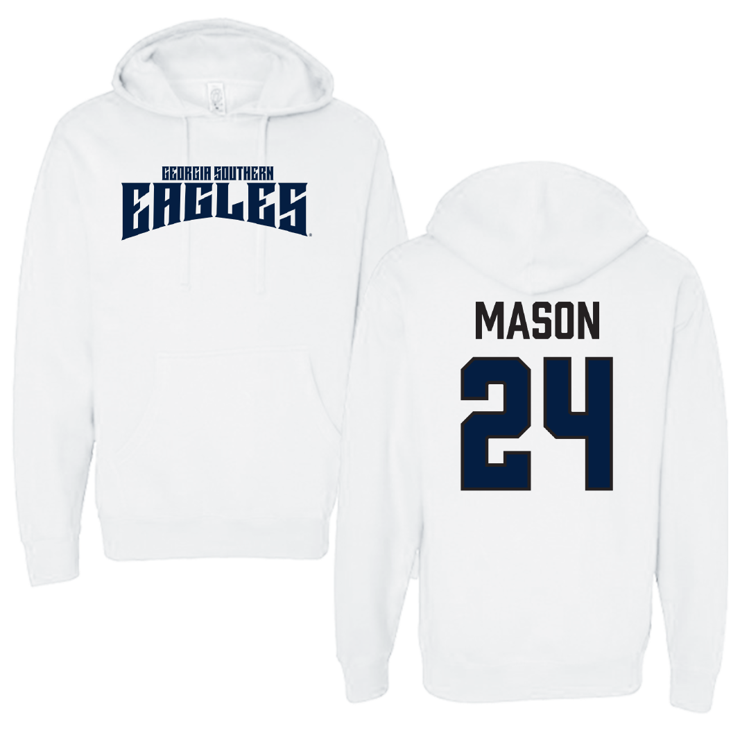 Georgia Southern University Baseball White Classic Hoodie - #24 Alex Mason