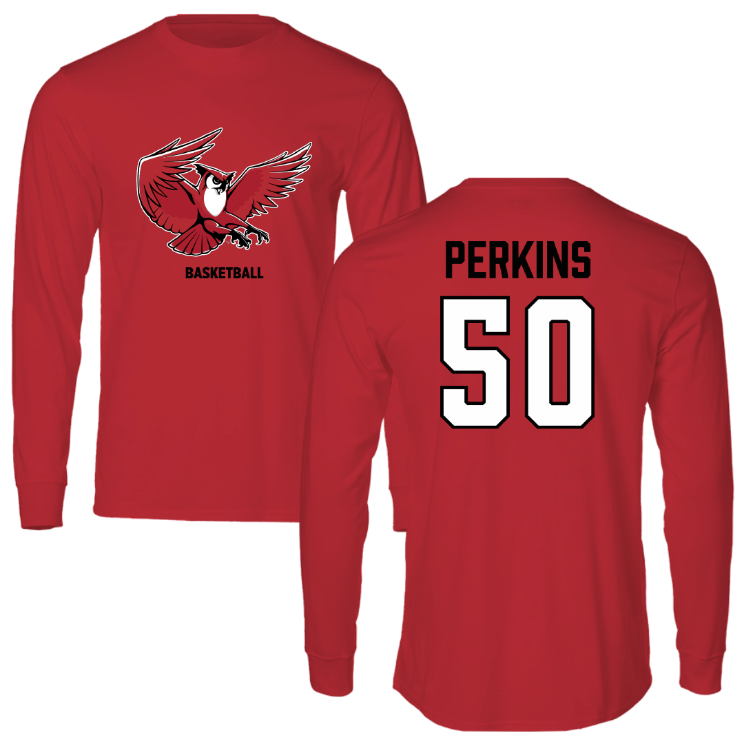 Keene State College Basketball (M) Red Long Sleeve - #50 Henry Perkins