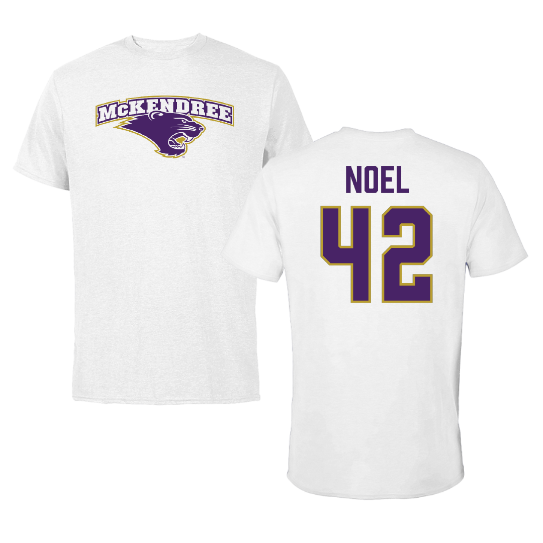 McKendree University Baseball White Performance Tee - #42 Shane Noel