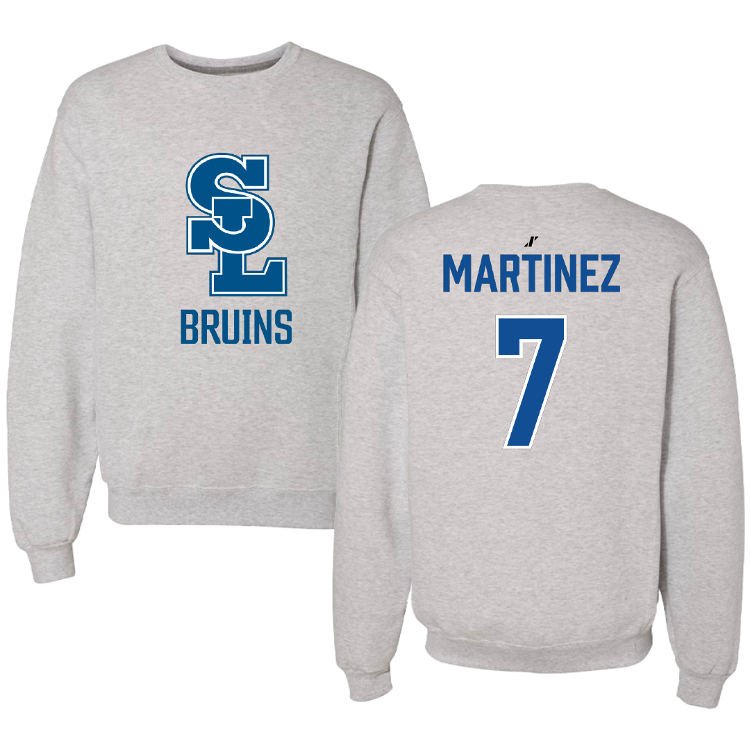 Salt Lake Community College Softball Light Gray Bruins Crewneck - #7 Baylee Martinez