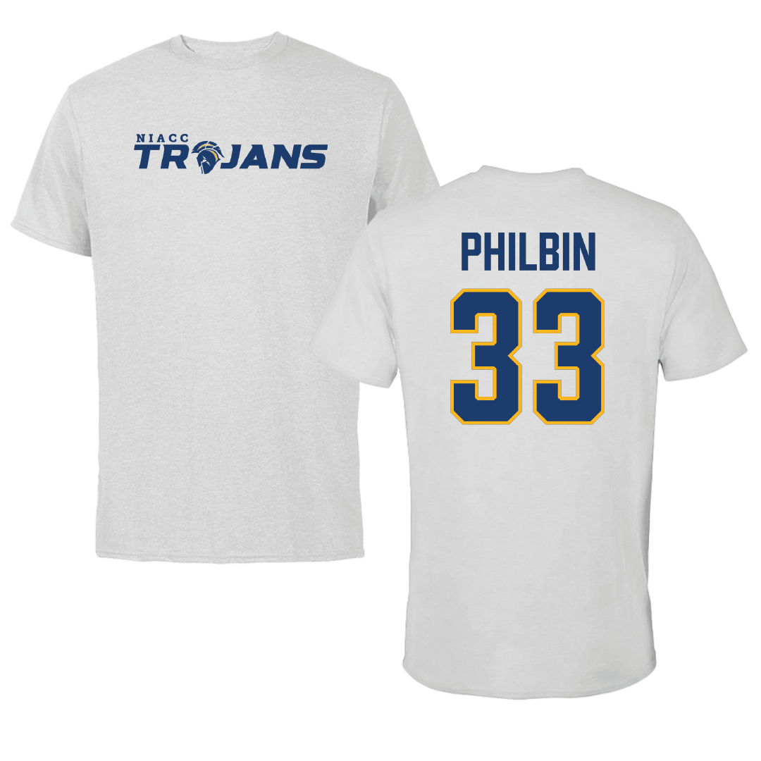 North Iowa Area Community College Baseball Light Gray Tee - #33 Sean Philbin