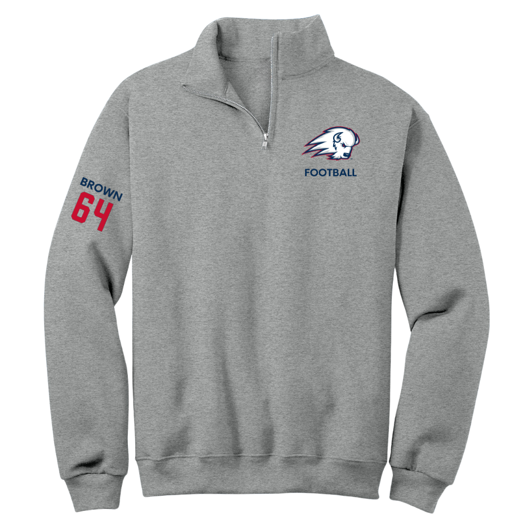 Utah Tech University Football Sport Gray Quarter-Zip - #64 Zach Brown