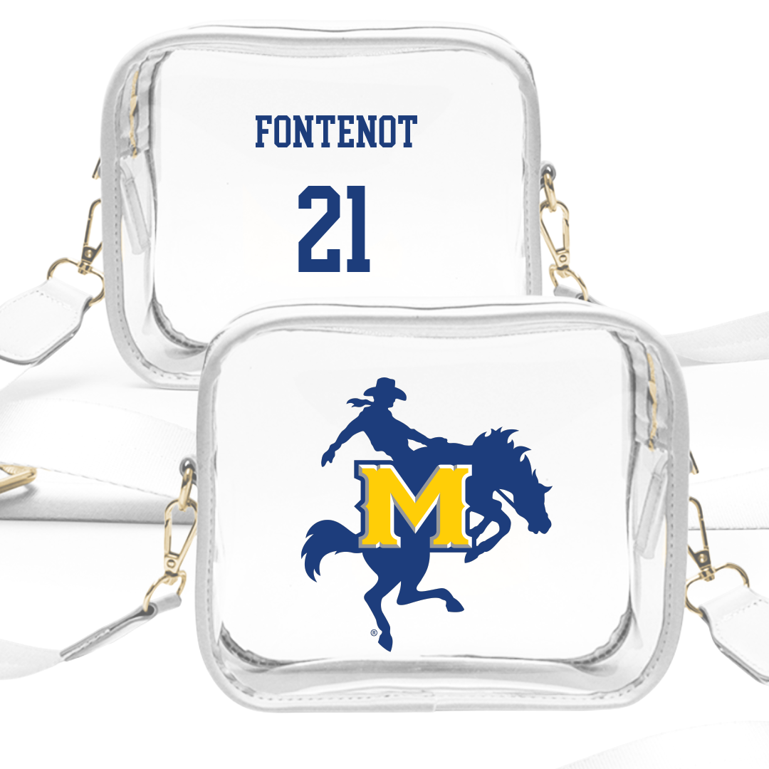 McNeese State University Softball White Clear Stadium Bag - #21 Brylie Fontenot