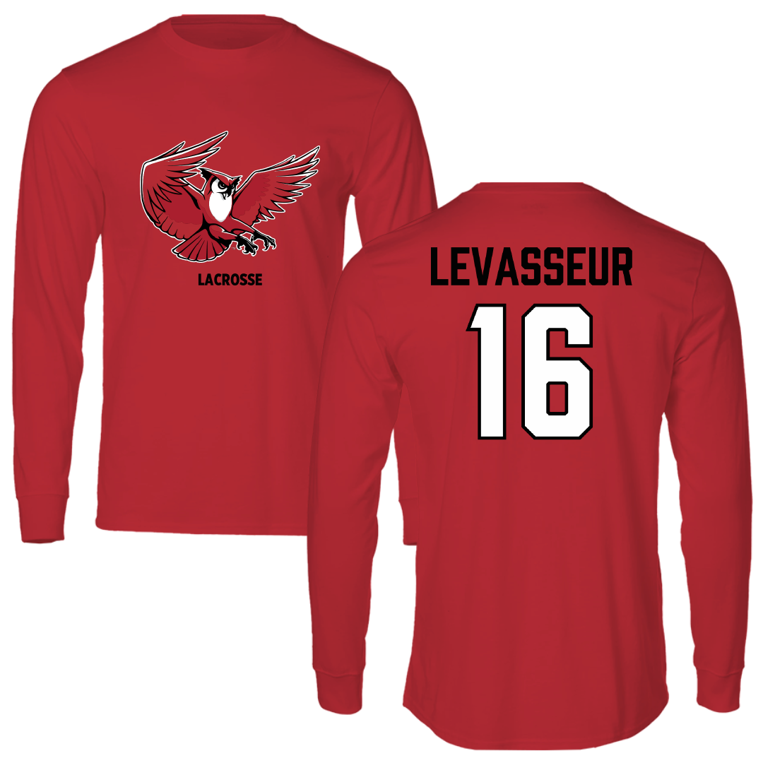 Keene State College Lacrosse (M) Red Performance Long Sleeve - #16 Brady LeVasseur