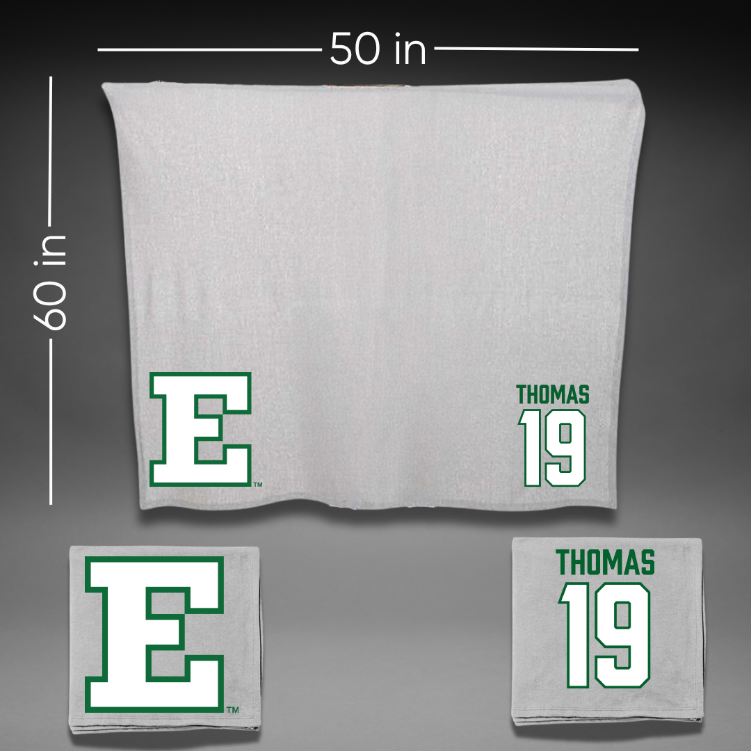 Eastern Michigan University Soccer Gray Blanket - #19 Scarlett Thomas