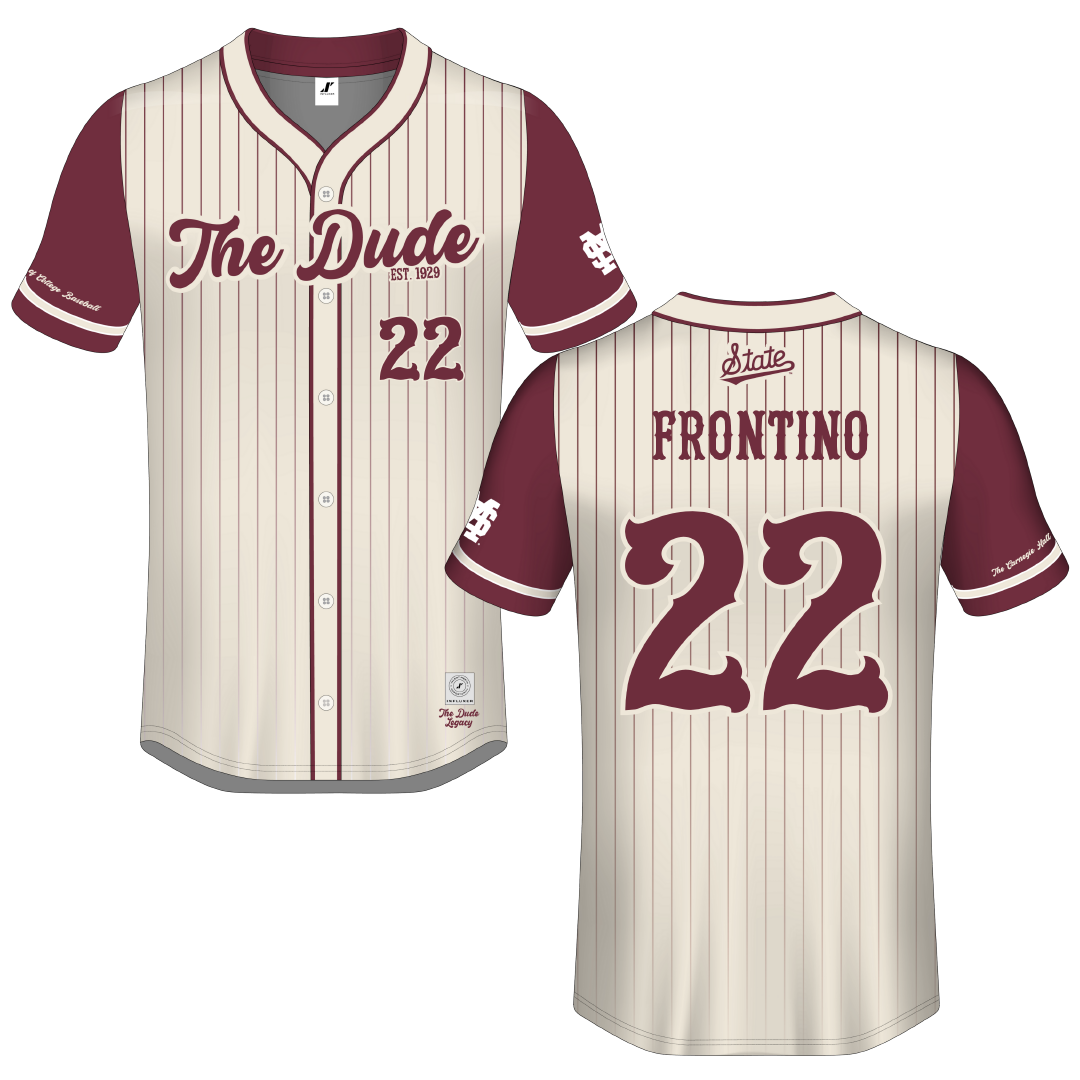 Mississippi State University Cream Campus Connect Button-Down Jersey - #22 Nick Frontino