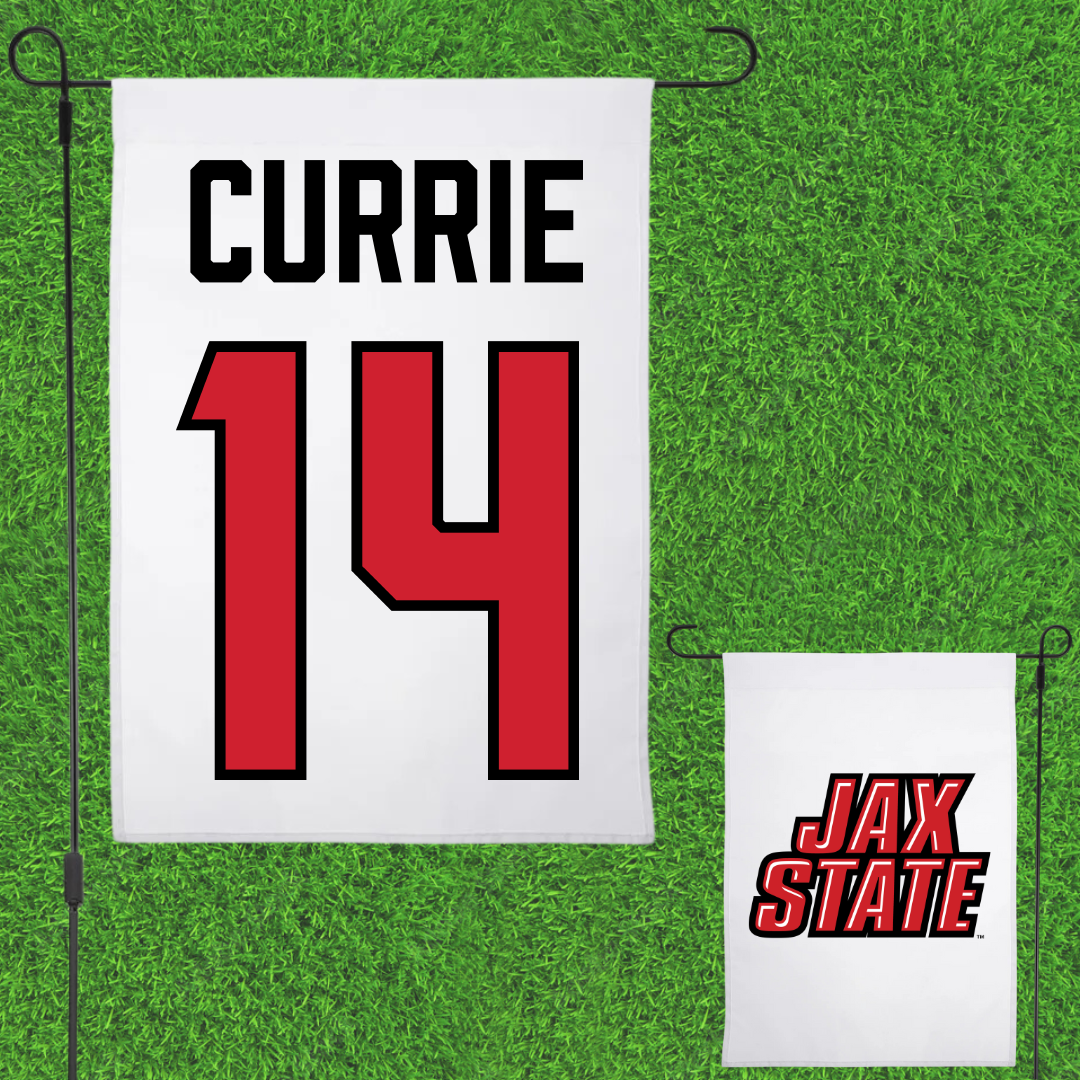Jacksonville State University Softball White Garden Flag - #14 Sarah Currie