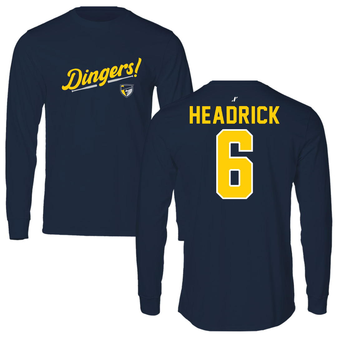 Regis University (Colorado) Baseball Navy Dingers Performance Long Sleeve - #6 Grayson Headrick