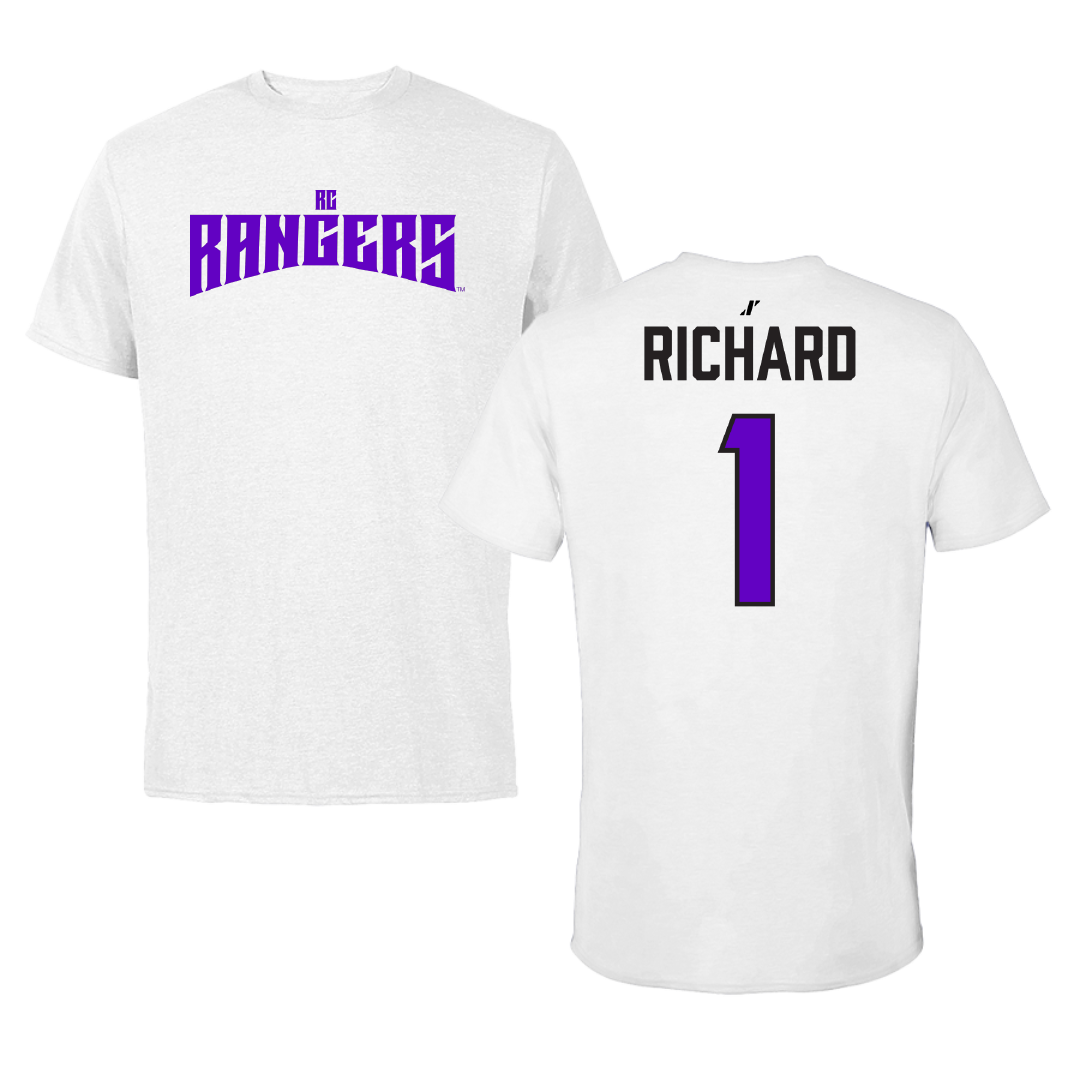 Ranger College Baseball White Classic Tee - #1 Reid Richard