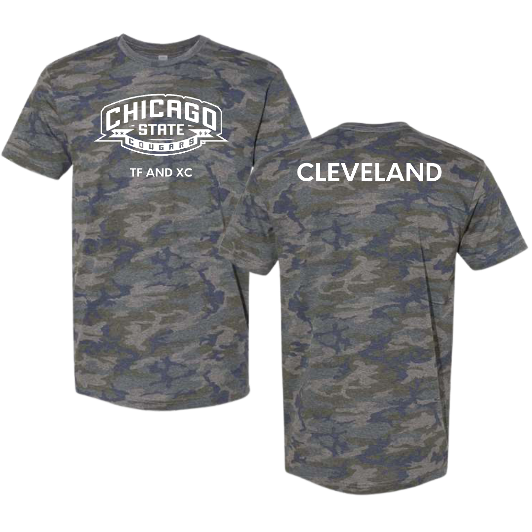 Chicago State University TF and XC Vintage Camo Tee - Lena Cleveland