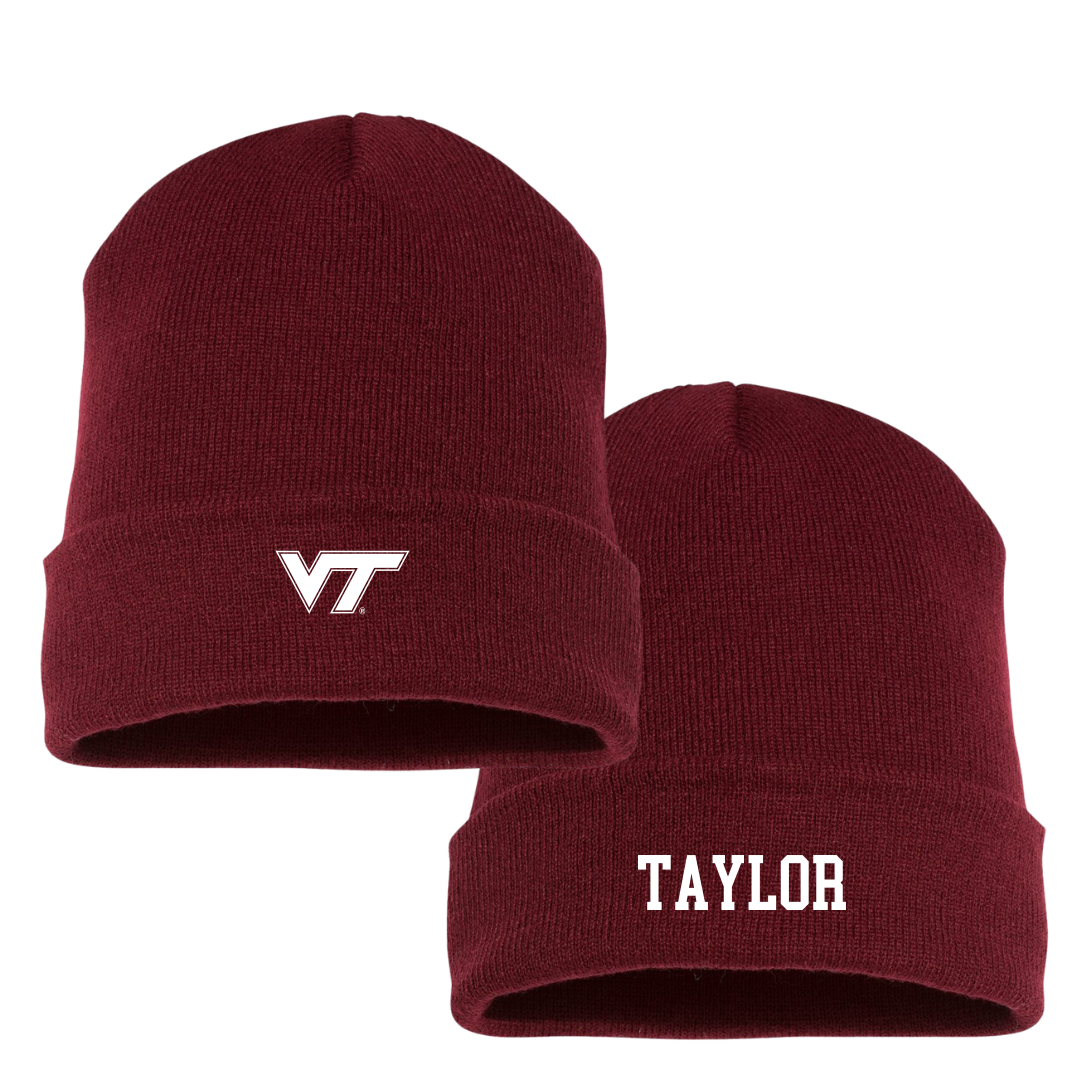 Virginia Tech Football Maroon Beanie - #50 Darius Taylor
