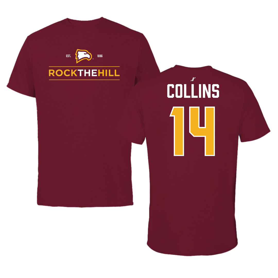 Winthrop University Lacrosse (W) Garnet General Tee - #14 Ava-Claire Collins