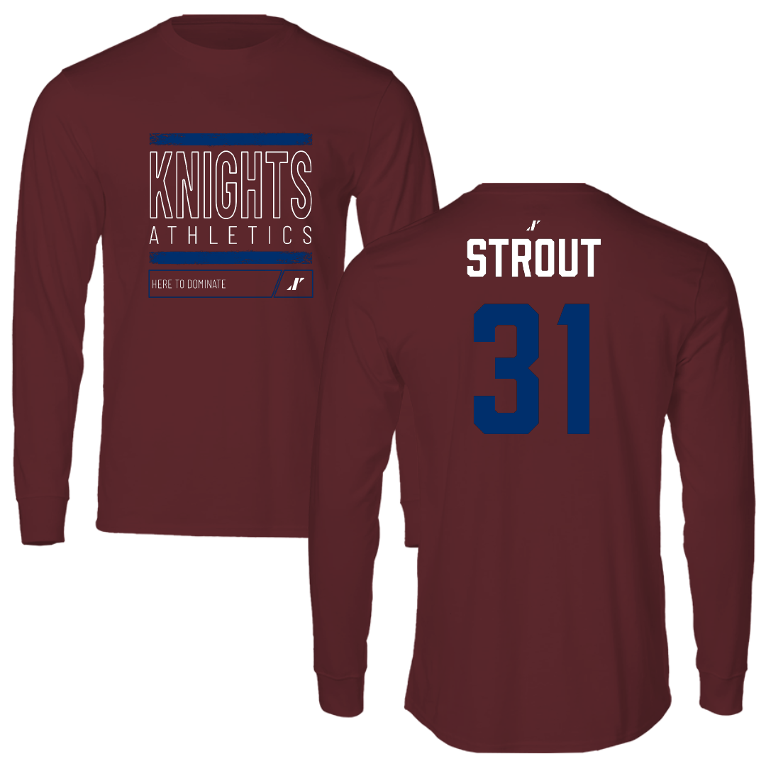 Fairleigh Dickinson University-Metropolitan Campus Baseball Maroon Dominate Performance Long Sleeve - #31 Chris Strout