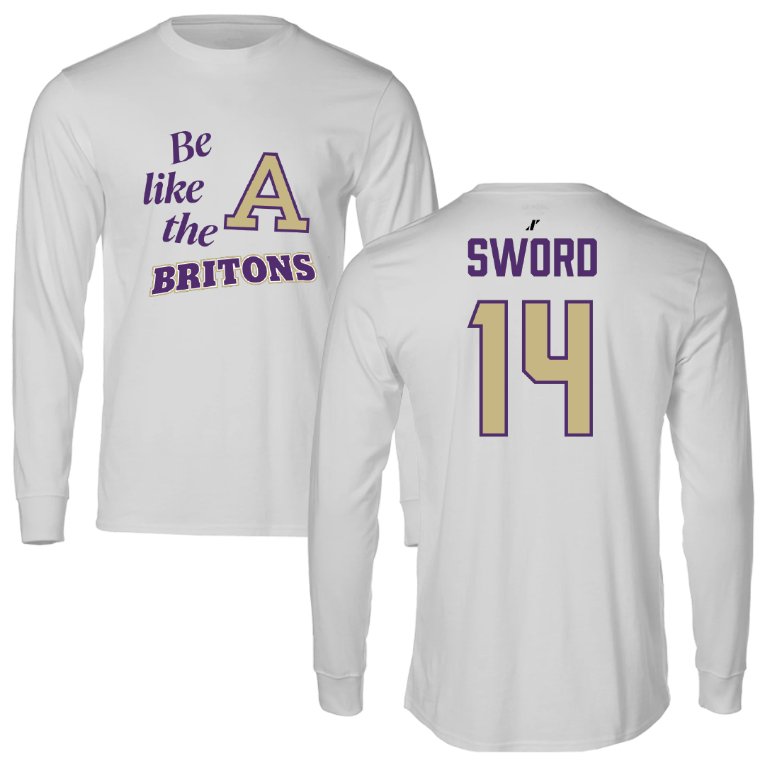 Albion College Football Light Gray Be Like Us Performance Long Sleeve - #14 Jaxen Sword