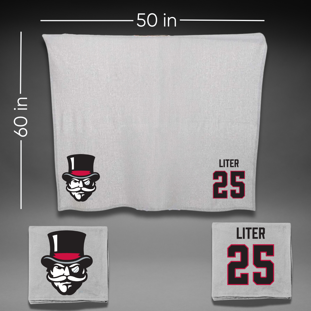 Austin Peay State University Softball Gray Blanket - #25 Maddie Liter