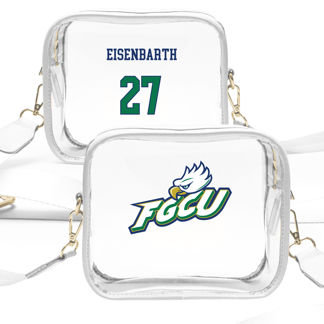 Florida Gulf Coast University Baseball White Clear Stadium Bag - #27 Logan Eisenbarth