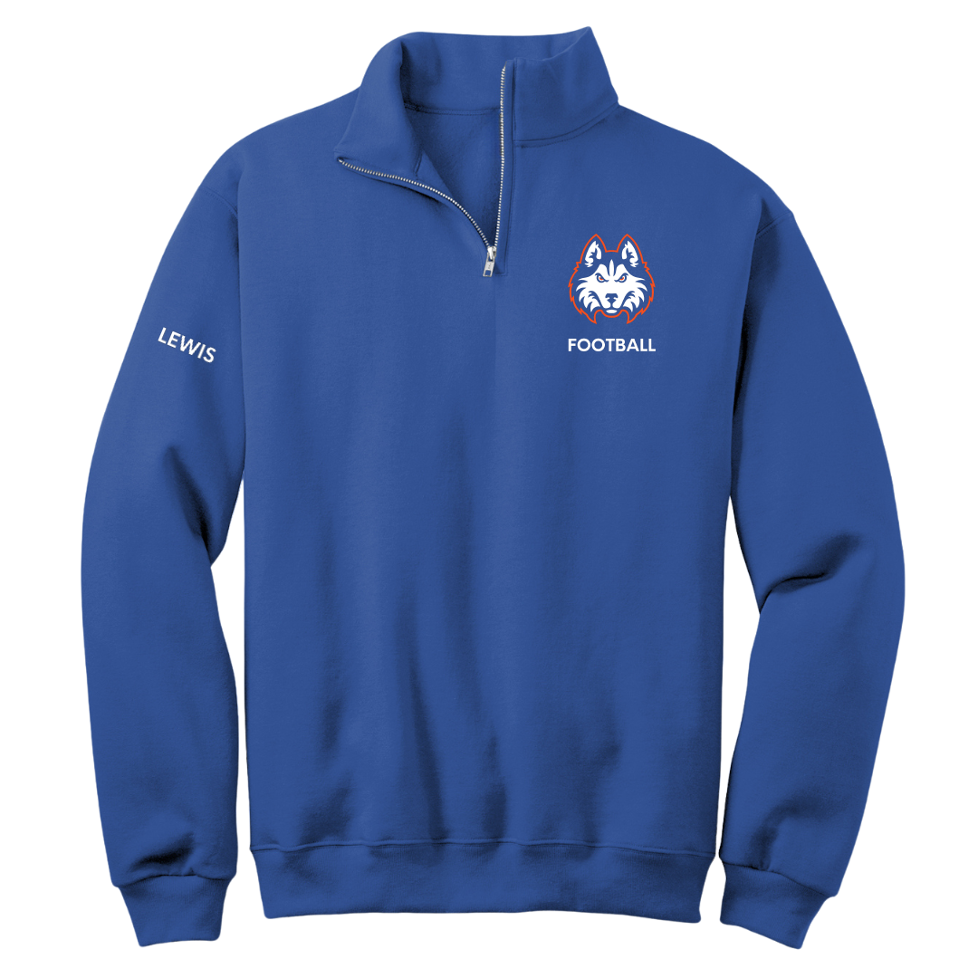 Houston Christian University Football Blue Quarter-Zip - Darius Lewis