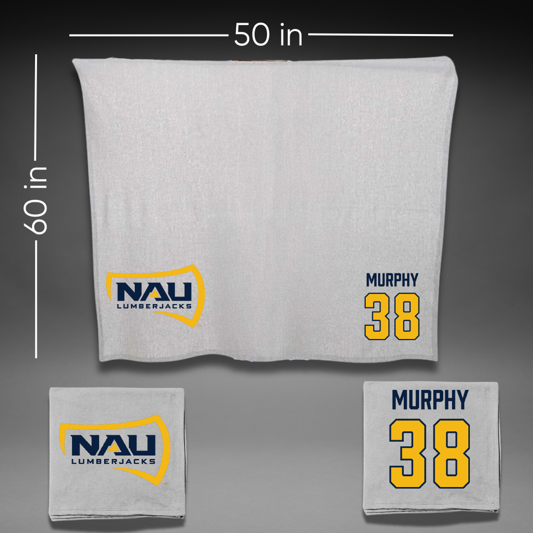 Northern Arizona University Football Gray Blanket - #38 Devin Murphy