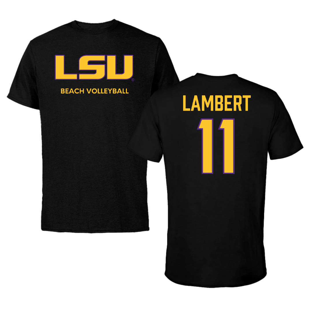 Louisiana State University Beach Volleyball Black Performance Tee - #11 Ryan Lambert