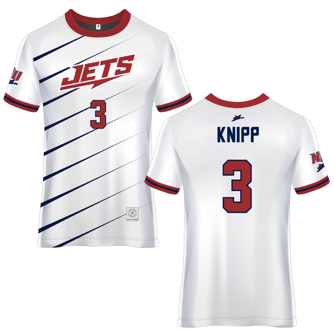 Newman University White Soccer Jersey - #3 Devynn Knipp