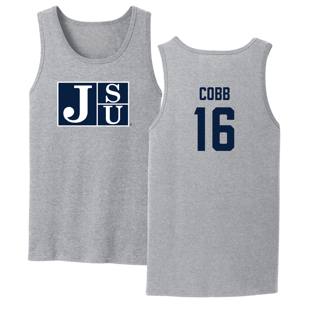 Jackson State University Soccer Sport Gray Tank Top - #16 Olivia Cobb