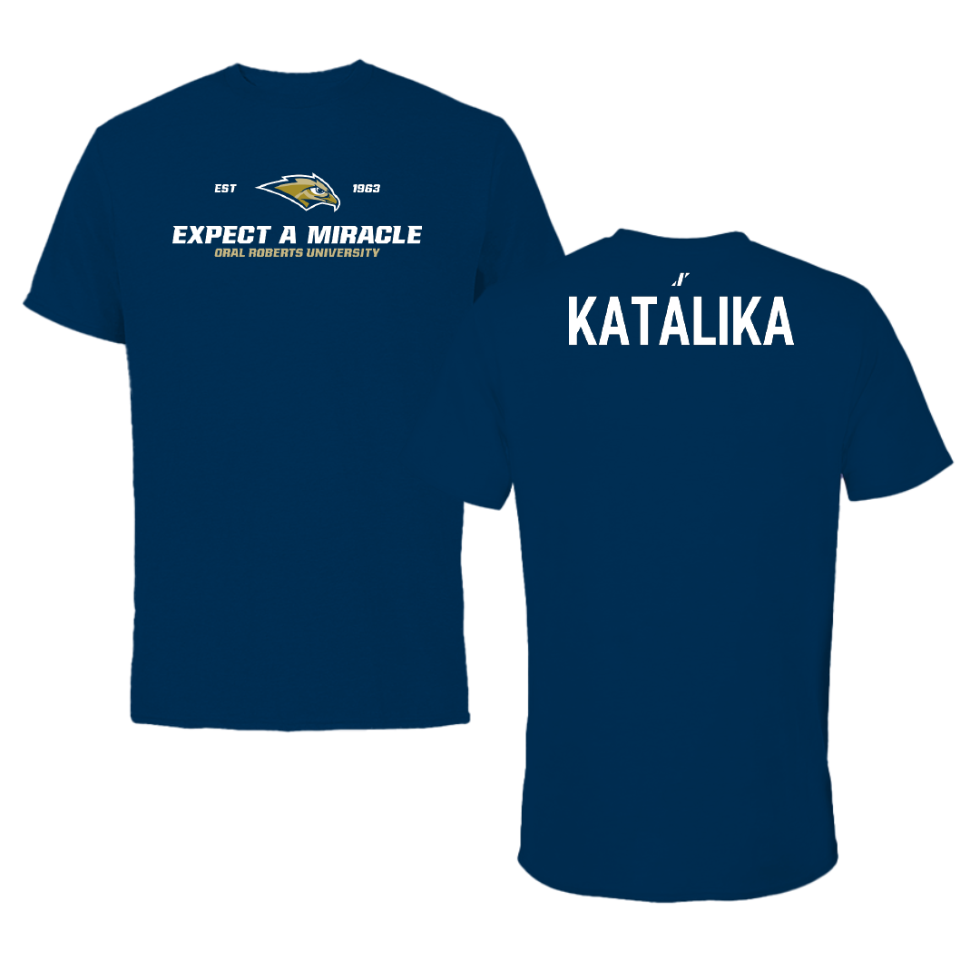 Oral Roberts University TF and XC Navy General Performance Tee - Micah Katalika