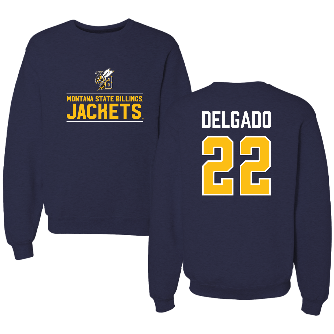 Montana State University Billings Softball Navy General Crewneck - #22 Lina Delgado