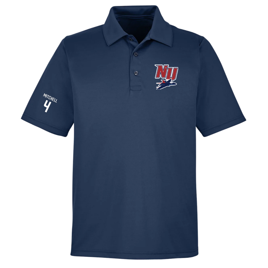 Newman University Bowling (M) Navy Polo - #4 Deqlan Mitchell