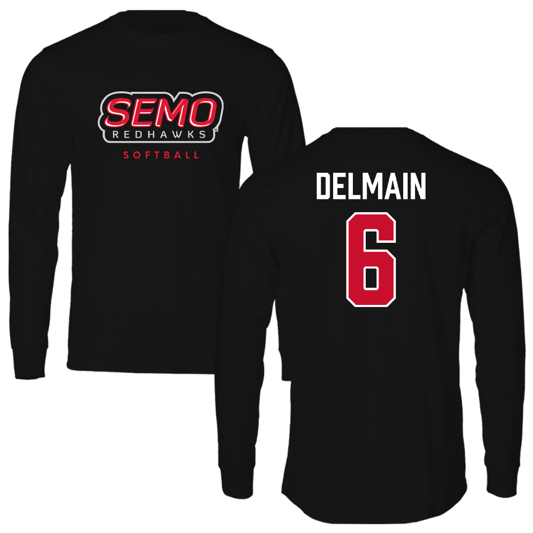 Southeast Missouri State University Softball Black Performance Long Sleeve - #6 Lily Delmain