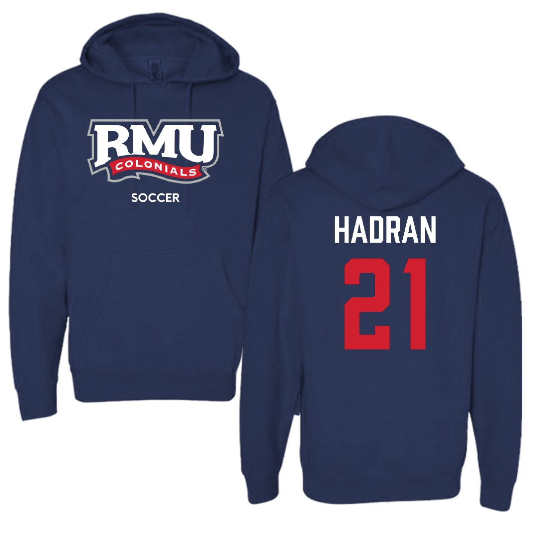 Robert Morris University Soccer (M) Navy Hoodie - #21 Anass Hadran