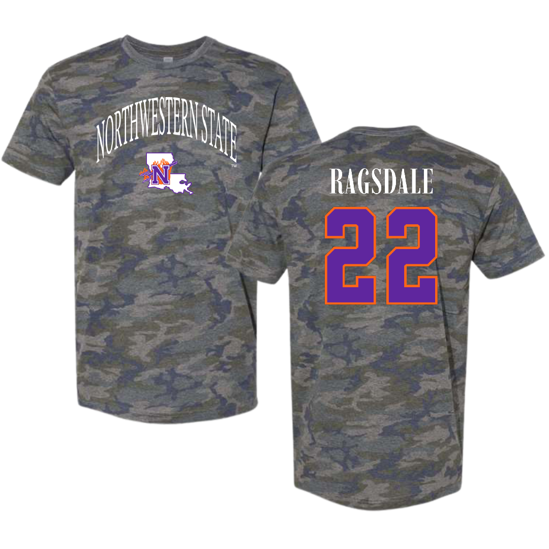 Northwestern State University Softball Vintage Camo Tee - #22 Bailie Ragsdale