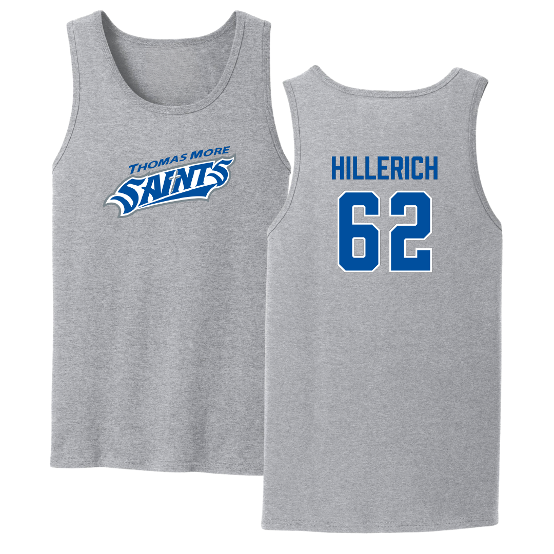 Thomas More University Football Sport Gray Tank Top - #62 Kyle Hillerich