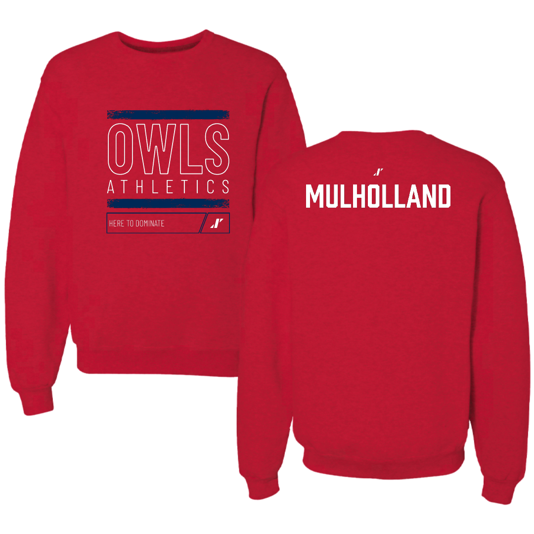 Florida Atlantic University Softball Red Dominate Crewneck - McKenna Mulholland