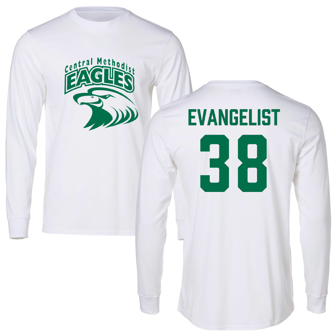 Central Methodist University Football White Performance Long Sleeve - #38 Carson Evangelist