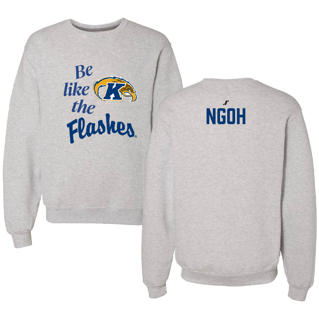 Kent State University Wrestling Light Gray Be Like Us Crewneck - Abel Ngoh