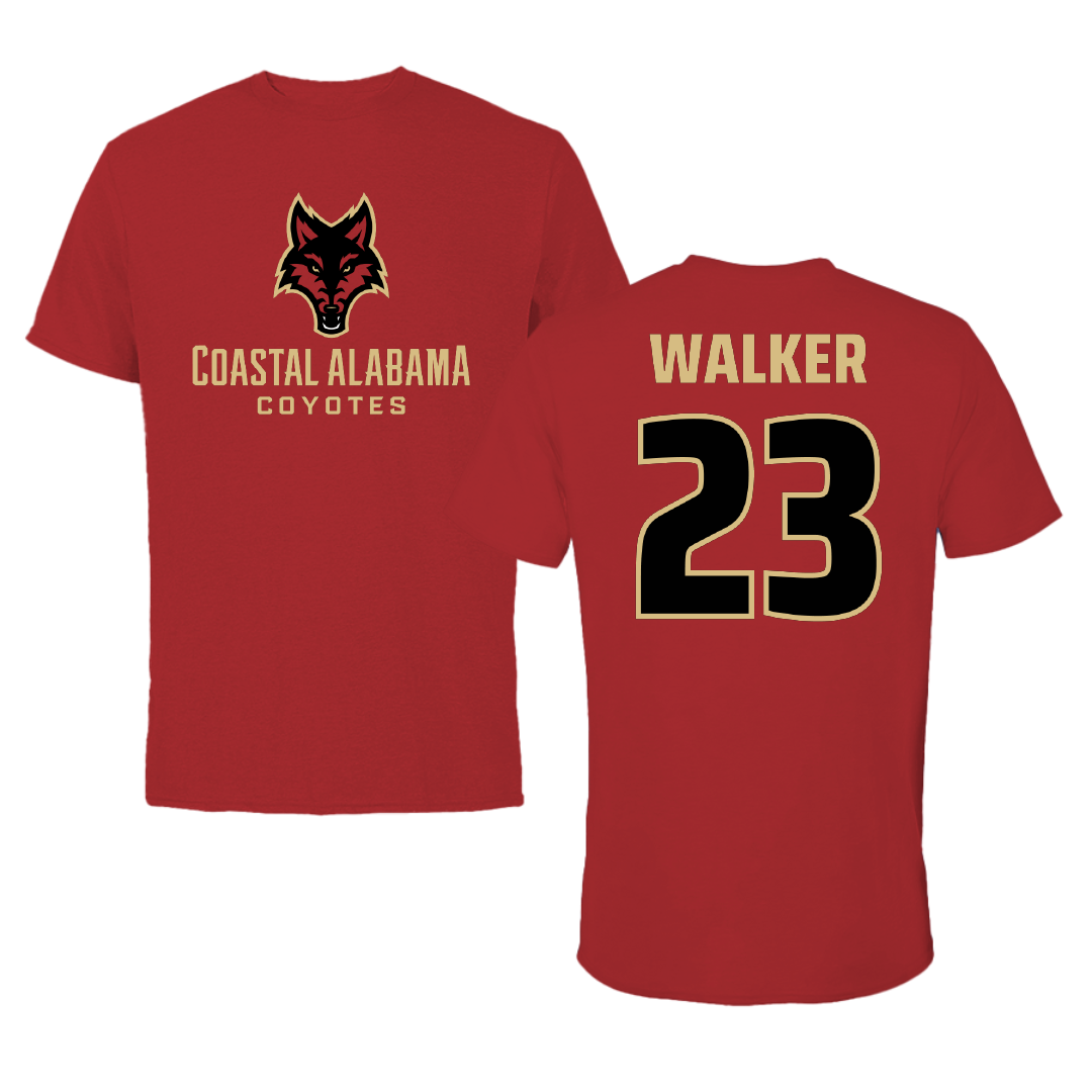 Coastal Alabama Community College Softball Canvas Red Tee - #23 Halona Walker
