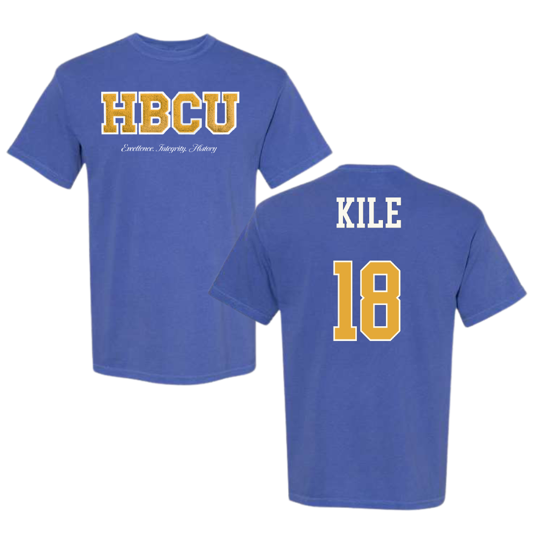 Albany State University Baseball Blue HBCU Varsity Comfort Colors Tee - #18 David Kile