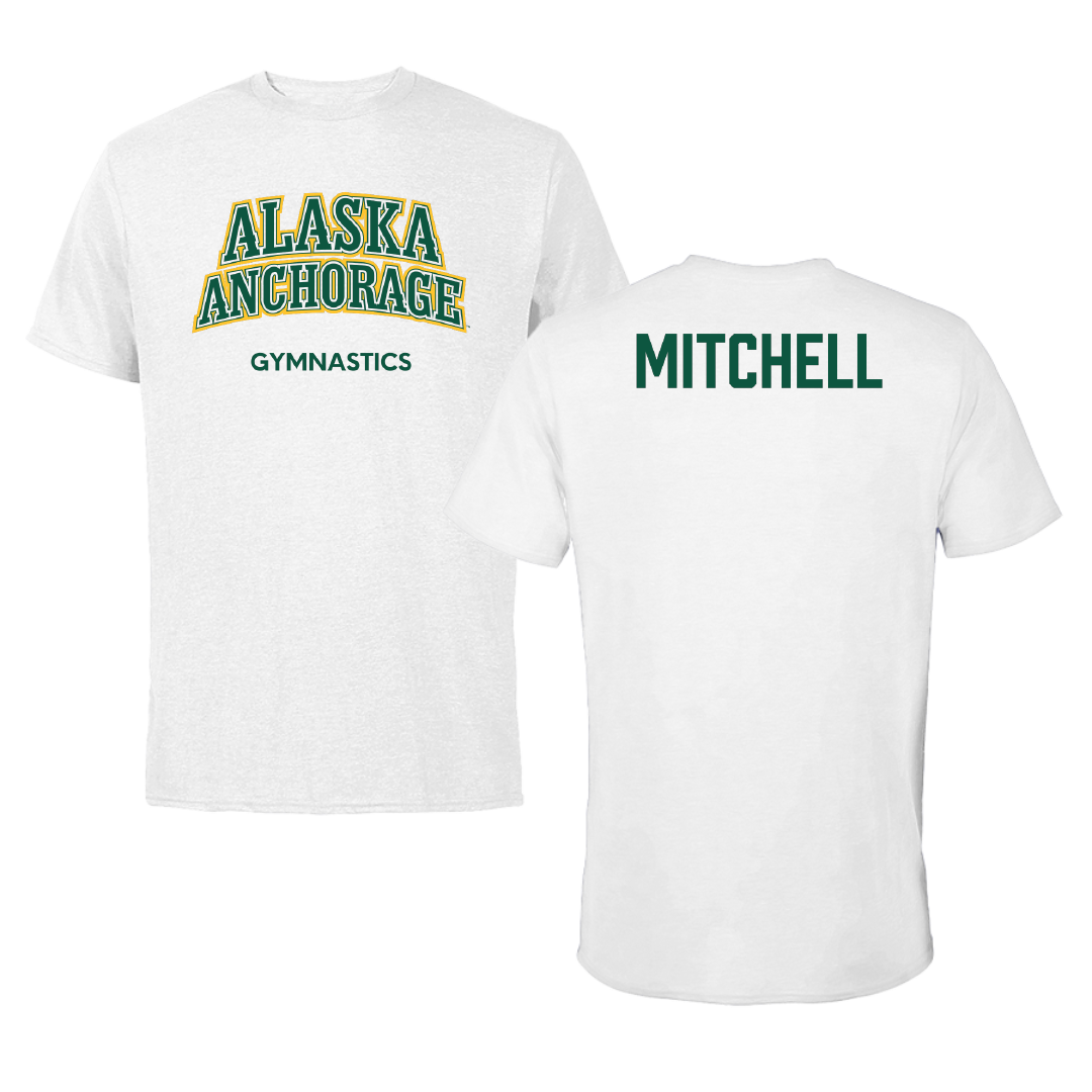University of Alaska Anchorage Gymnastics (W) White Tee - Becca Mitchell