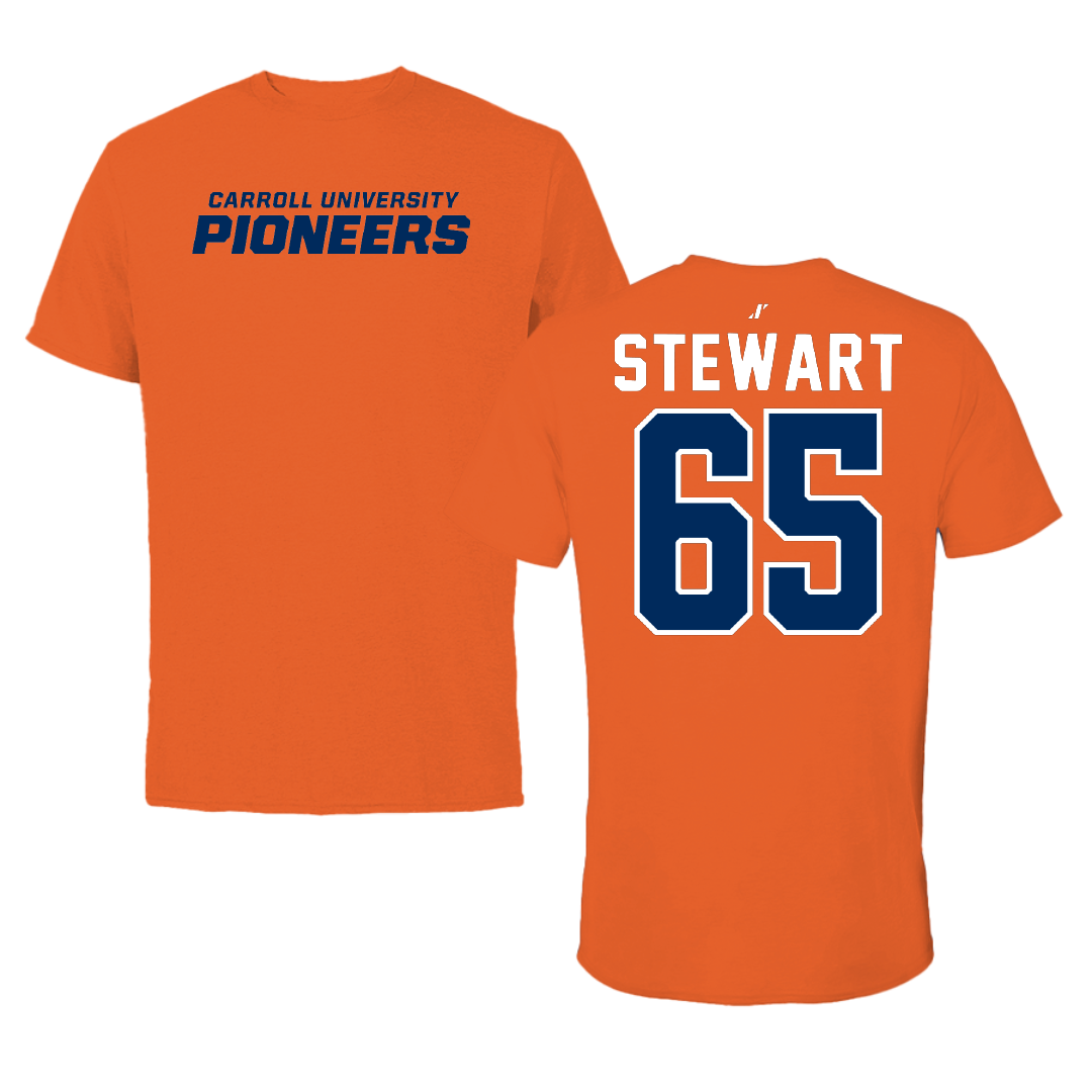 Carroll University Football Orange Performance Tee - #65 Landon Stewart