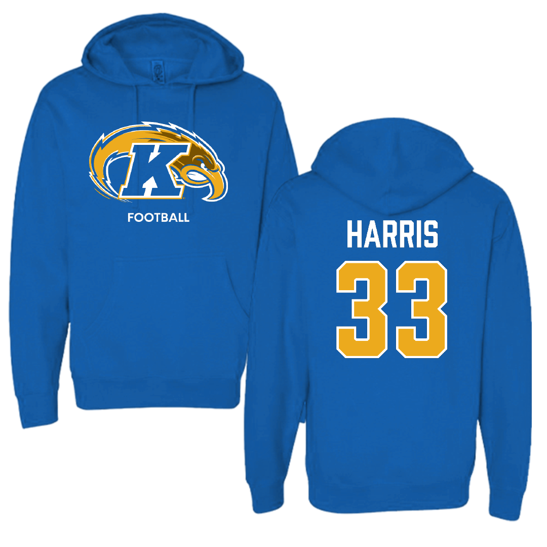 Kent State University Football Blue Hoodie - #33 Ayden Harris