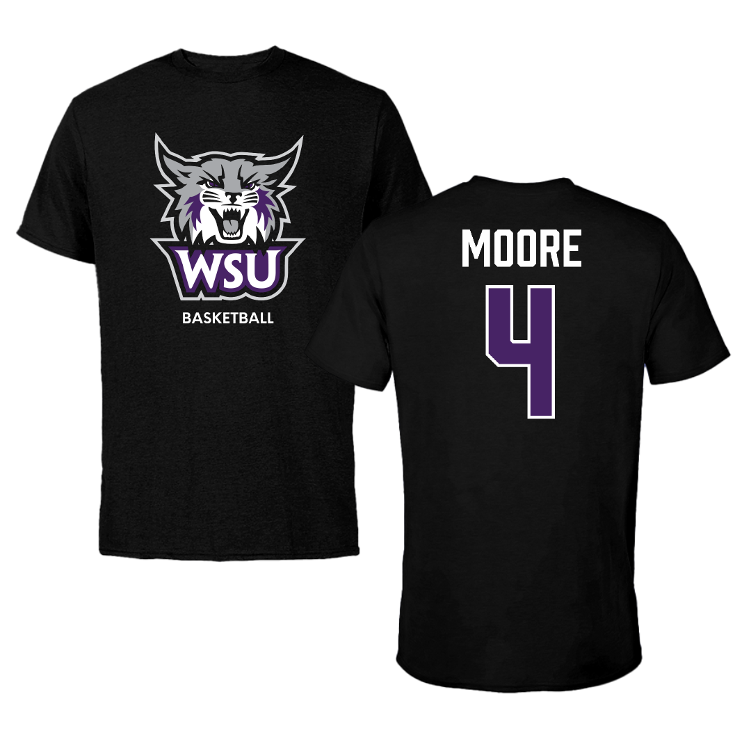 Weber State University Basketball (M) Black Tee - #4 Anthony Moore